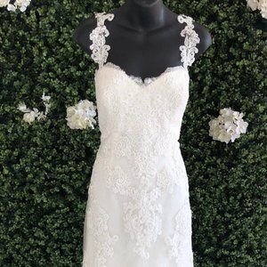 Enzoani Ivanka Wedding Gown Sheath Ivory Size 12